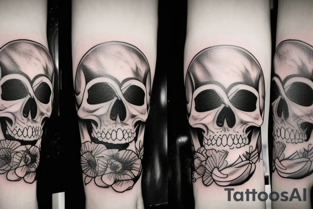 the last sunset, skull tattoo idea