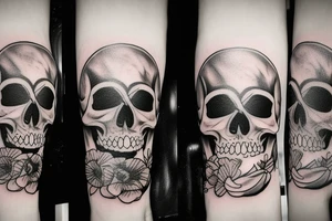 the last sunset, skull tattoo idea