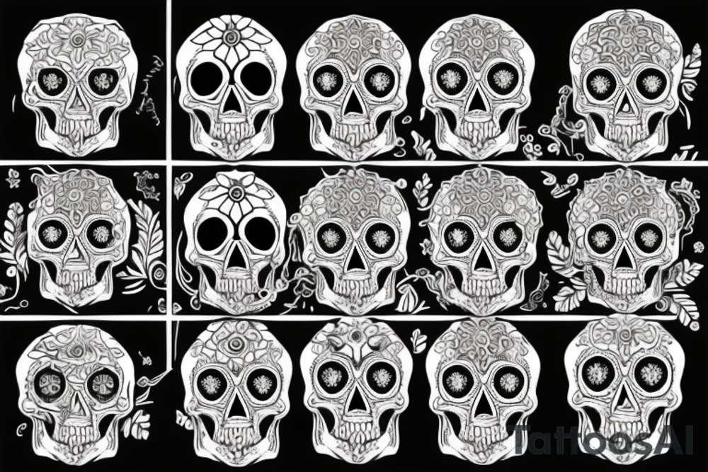 skull, ruined city, mandala tattoo idea