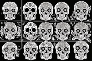 skull, ruined city, mandala tattoo idea