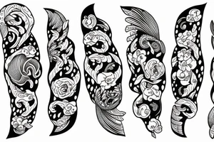 Fish in flowers tattoo idea