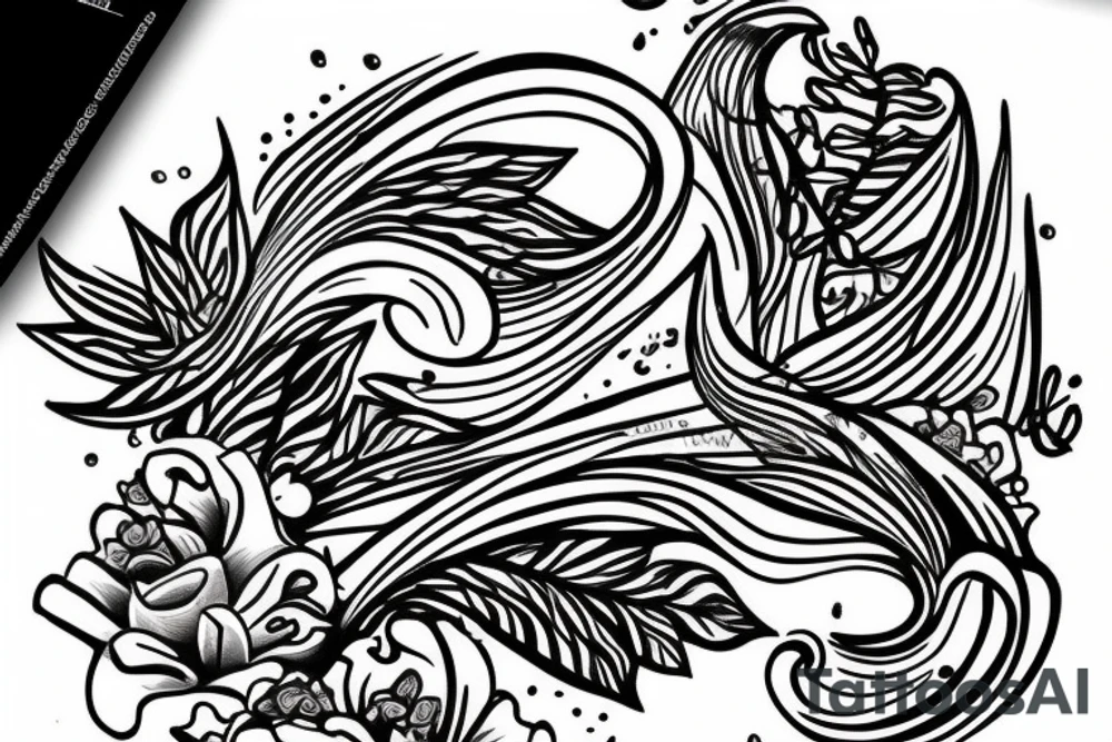 Fish in flowers tattoo idea