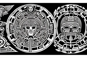 volumetric Mayan calendar tattoo idea