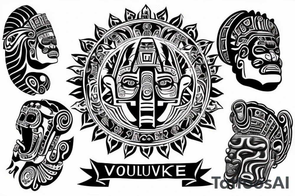 volumetric Mayan calendar tattoo idea