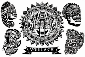 volumetric Mayan calendar tattoo idea