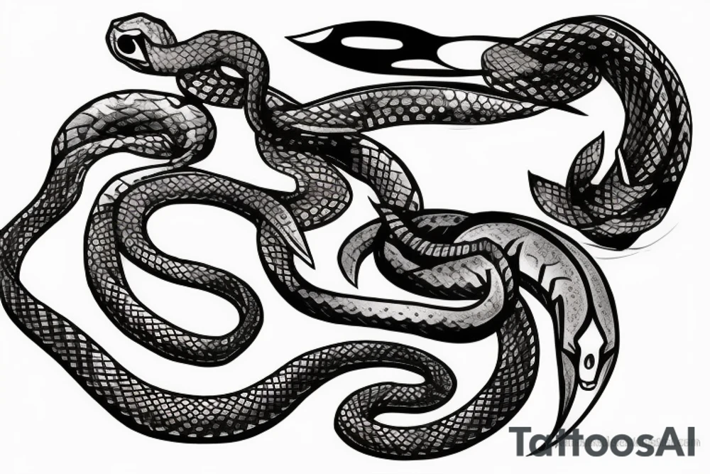 snake and knife tattoo idea