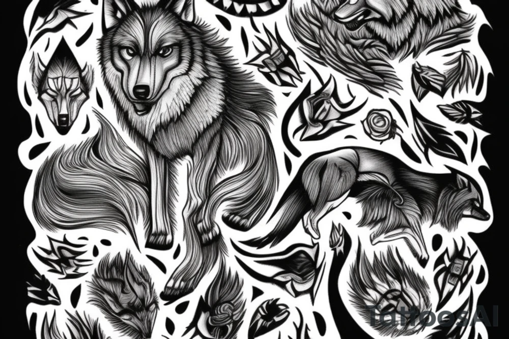 wolf tattoo idea