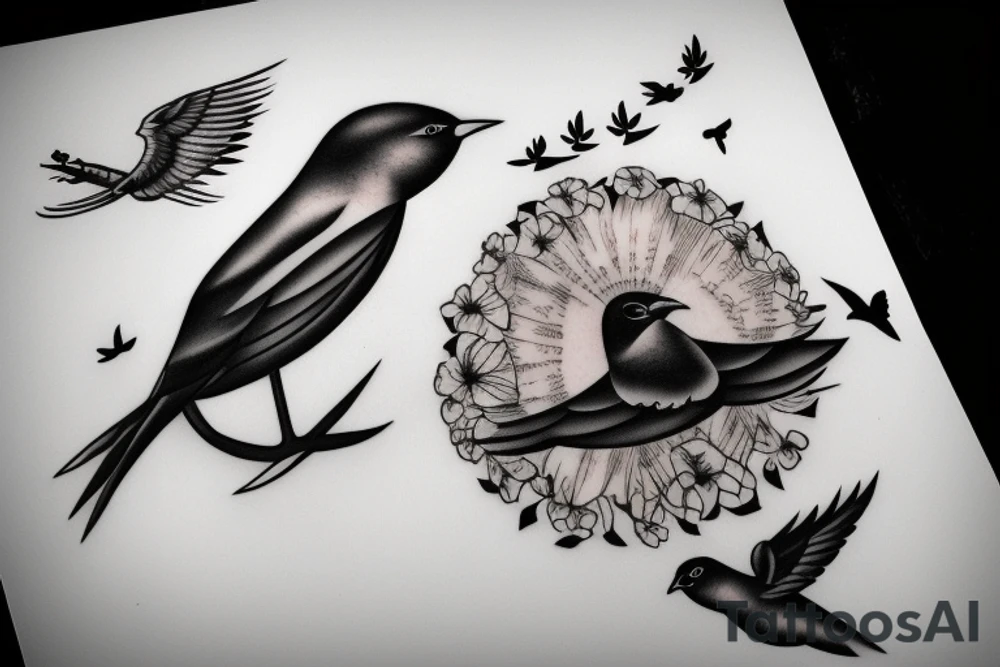 A bird in the sky tattoo idea