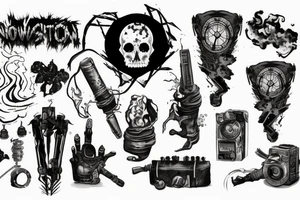 black work, nuclear, post-apocalyptic tattoo idea