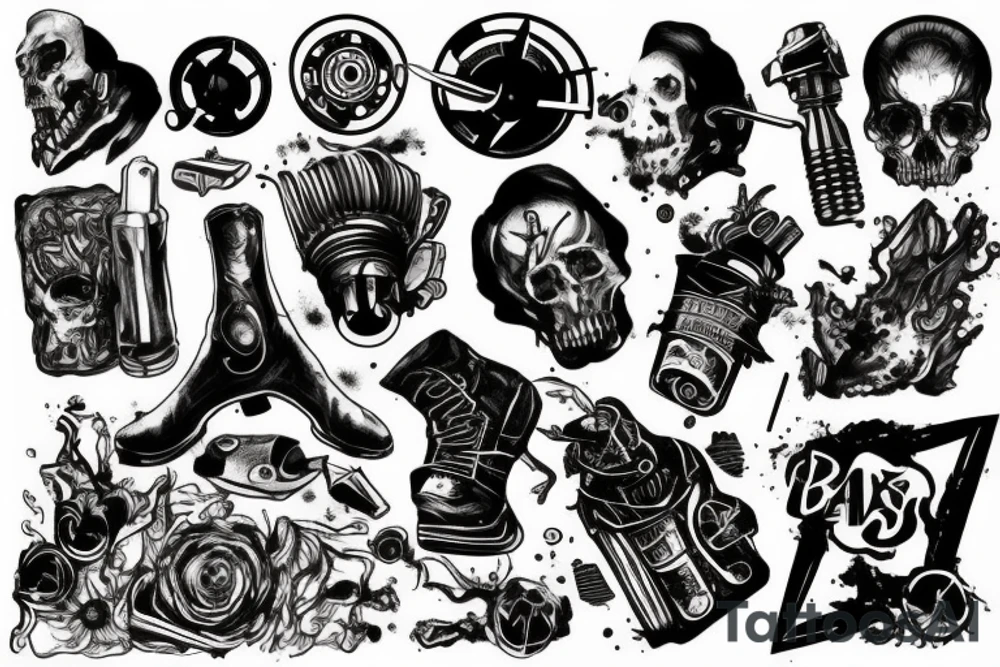 black work, nuclear, post-apocalyptic tattoo idea