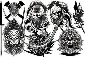 black samurai sword tattoo idea