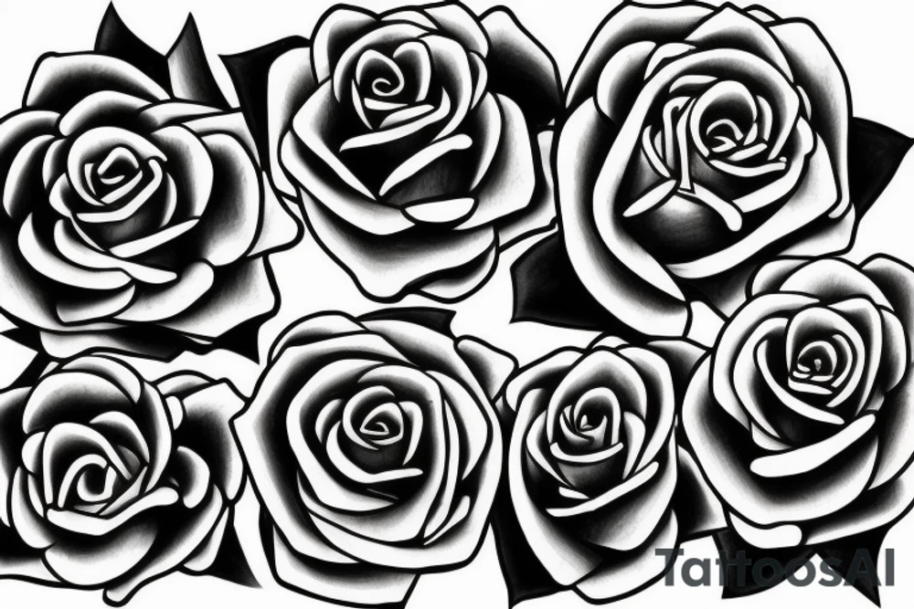 Ten roses going down in a row tattoo idea