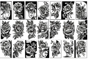 Ten roses going down in a row tattoo idea