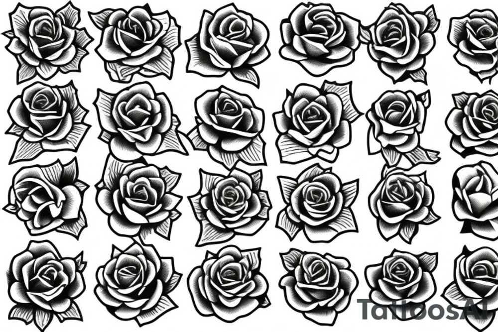 Ten roses going down in a row tattoo idea