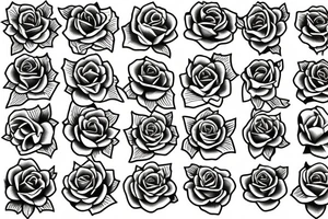 Ten roses going down in a row tattoo idea