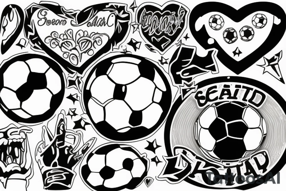 Soccer with a heart tattoo idea