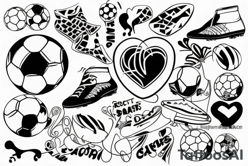 Soccer with a heart tattoo idea