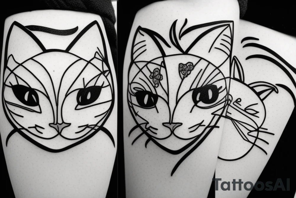 cat face tattoo idea
