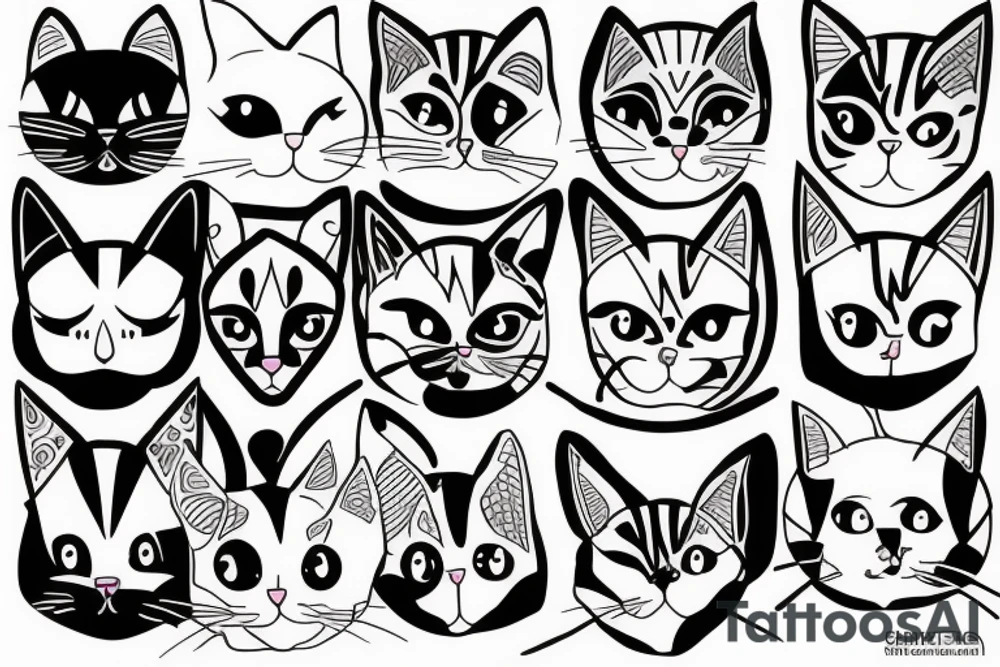 cat face tattoo idea