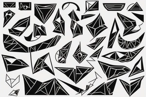 A thin smooth curved surrealistic lines with sharp angles tattoo idea