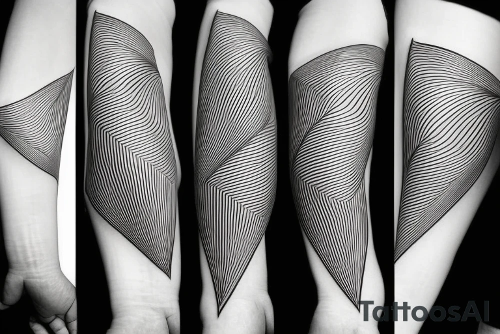 A thin smooth curved surrealistic lines with sharp angles tattoo idea