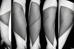 A thin smooth curved surrealistic lines with sharp angles tattoo idea