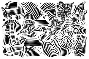 abstract lines and dots tattoo idea