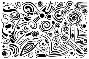 abstract lines and dots tattoo idea