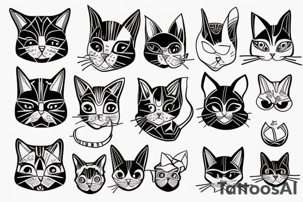 cat face tattoo idea