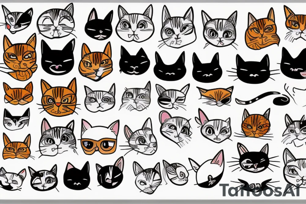 cat face tattoo idea