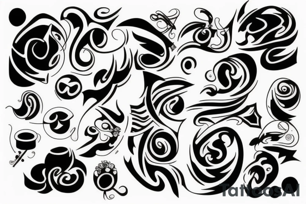 abstract blackwork tattoo idea