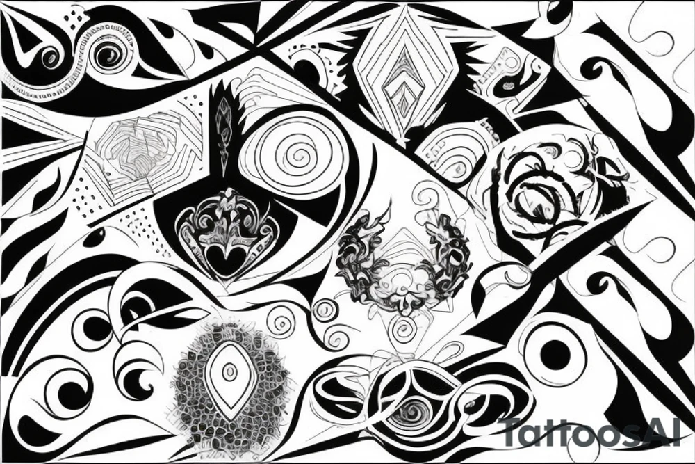 abstract blackwork for arms tattoo idea