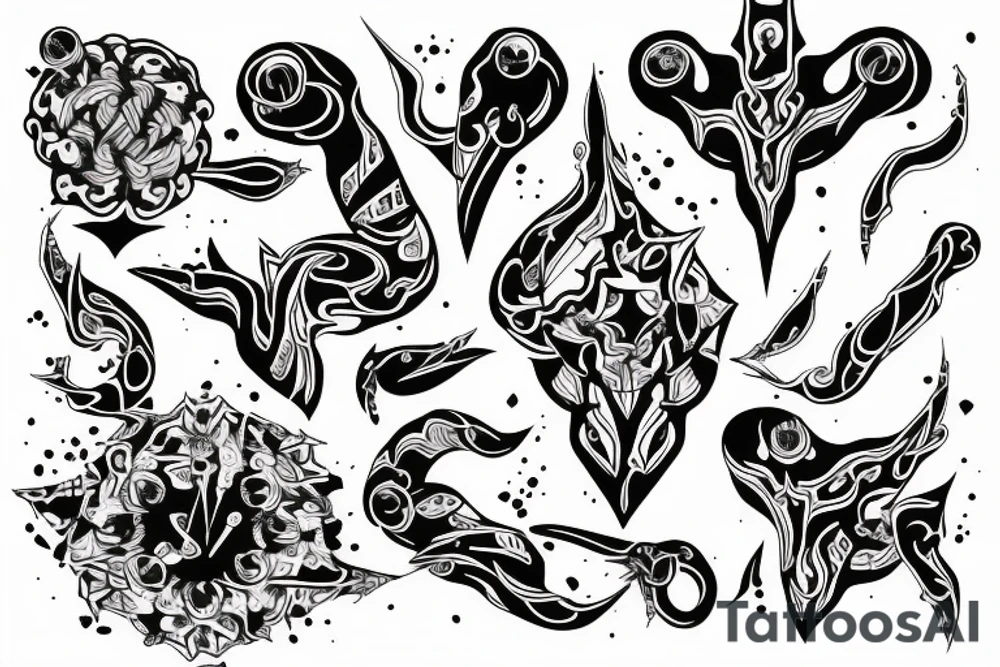 abstract blackwork for arms tattoo idea