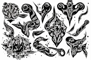 abstract blackwork for arms tattoo idea