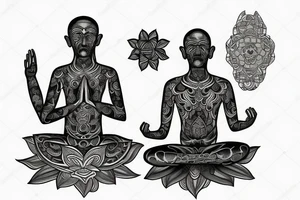 Meditating monk tattoo idea