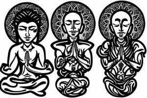 Meditating monk tattoo idea