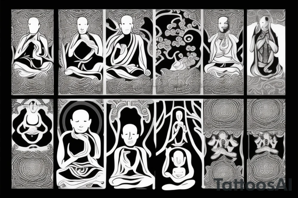 Meditating monk tattoo idea