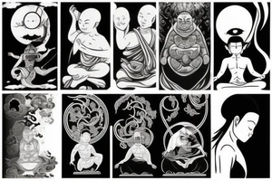 Meditating monk tattoo idea