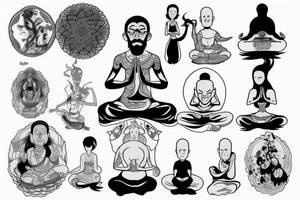 Meditating monk tattoo idea