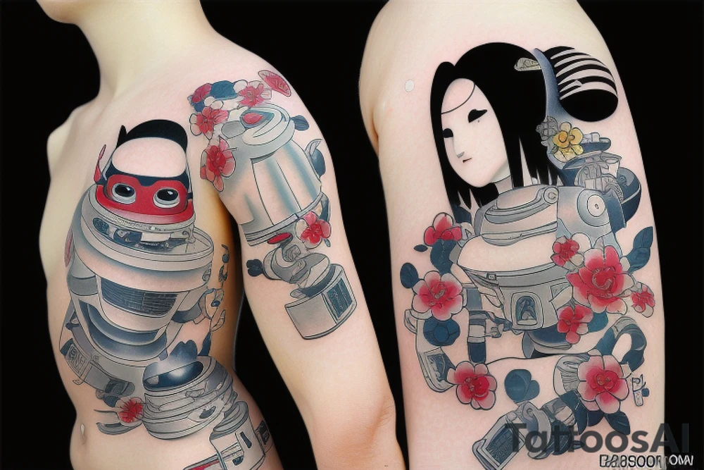 Robot geisha tattoo idea