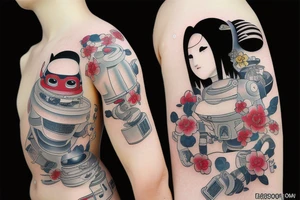 Robot geisha tattoo idea