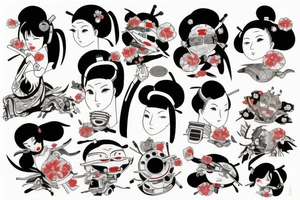 Robot geisha tattoo idea