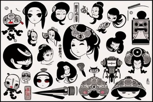 Robot geisha tattoo idea