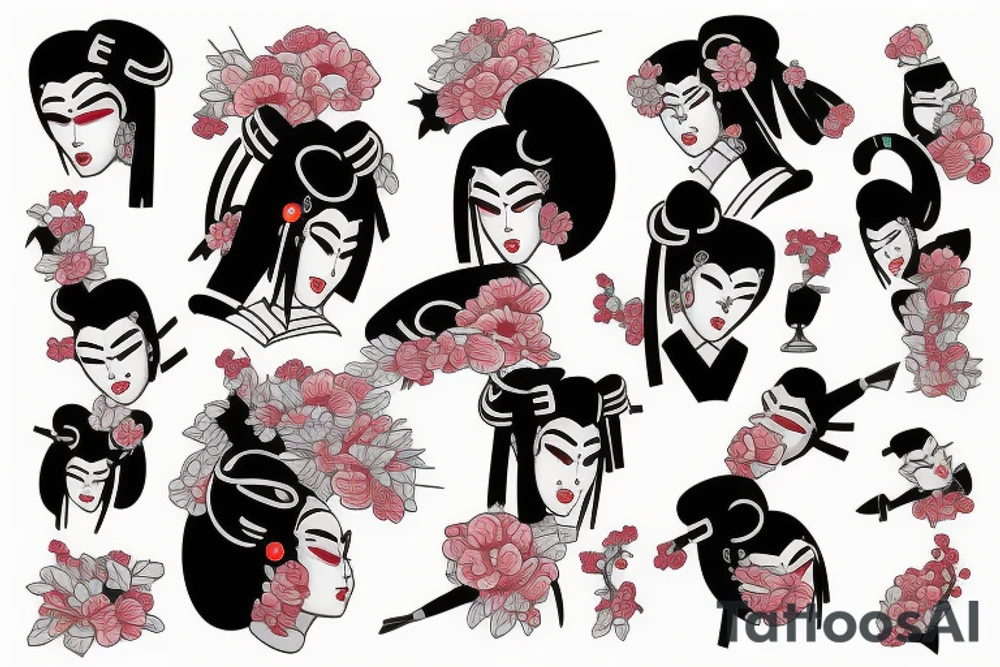 Robot geisha tattoo idea