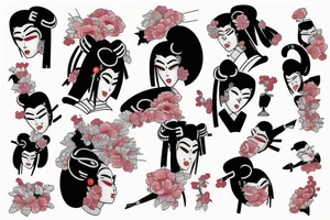 Robot geisha tattoo idea