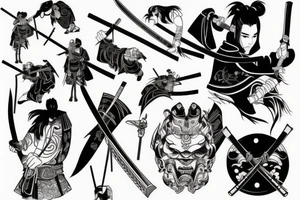 Dark samurai with katana tattoo idea