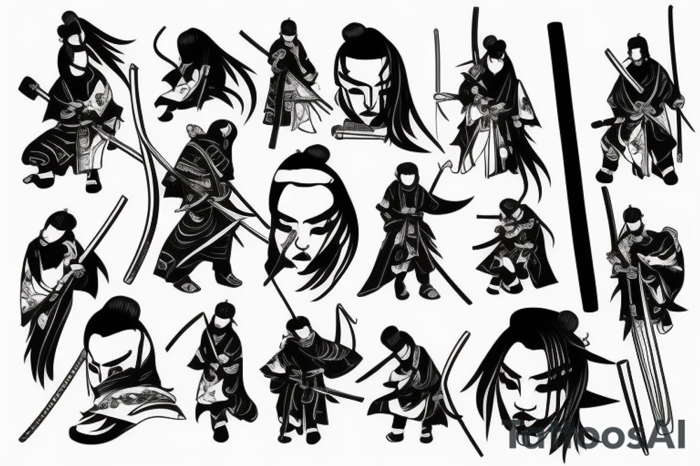 Dark samurai with katana tattoo idea