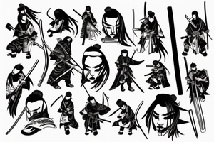 Dark samurai with katana tattoo idea
