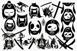 Dark samurai get no face with katana tattoo idea