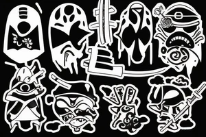 Dark no face samurai with katana tattoo idea